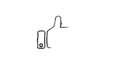 Sosyal medya el çizimi simgesi tasarımı koyu arkaplanda izole edildi. Ana hatlı ağ simgesi. Hareket grafikleri.