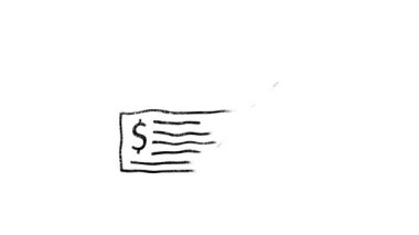 Para, finans, ödemeler. Finans el çizimi simgesi tasarımı. Özet web simgesi. Hareket grafikleri.