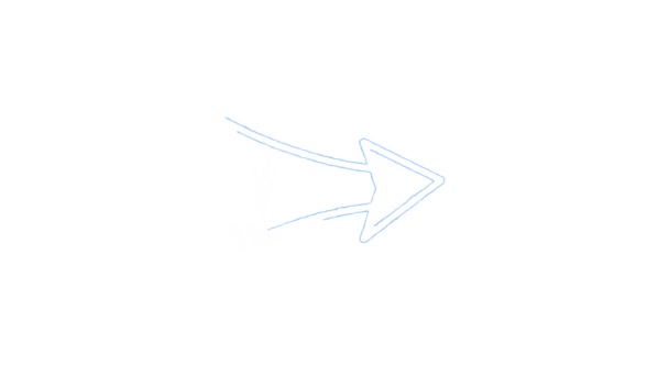 Kézi rajz ikon nyilak szöveg Animáció üres háttérrel. Mozgókép. — Stock videók