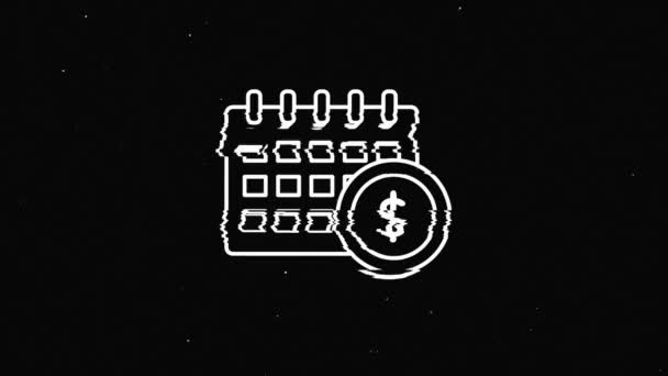 Dinero, finanzas, pagos. Finanzas glitch icono de diseño. contorno icono web. Gráficos en movimiento. — Vídeos de Stock