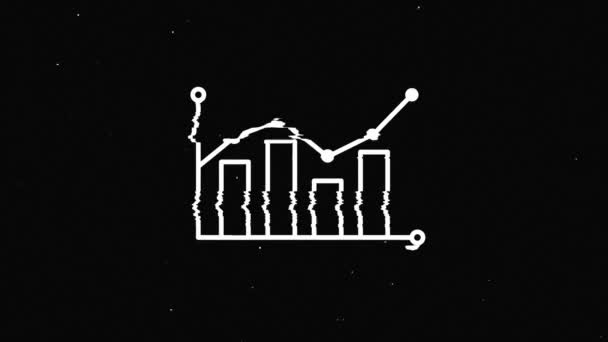 Icona di affari di difetto su sfondo scuro. Rete di marketing. Icona della linea dei soldi. Grafica del movimento. — Video Stock