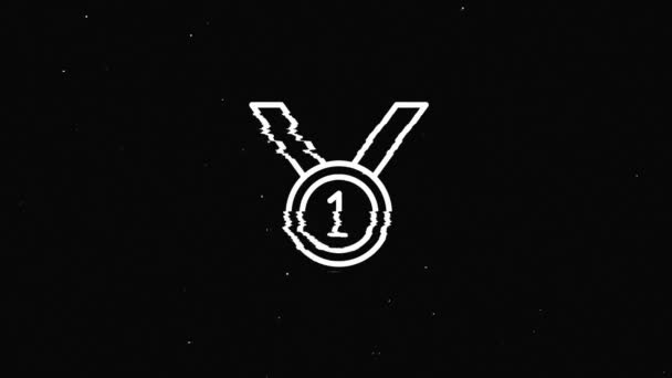Medaillensymbol mit Award-Panne isoliert auf grünem Hintergrund. Siegertrophäe Symbol. Bewegungsgrafik. — Stockvideo
