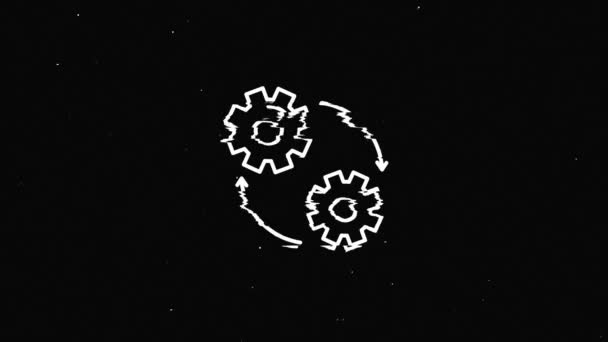 Delinear ícones de falha web. Ferramentas de construção, edifício. Segurança no trabalho. Gráficos de movimento. — Vídeo de Stock