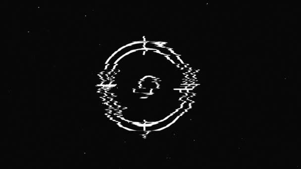 Glitch ícone de negócios no fundo escuro. Rede de marketing. Ícone da linha de dinheiro. Gráficos de movimento. — Vídeo de Stock