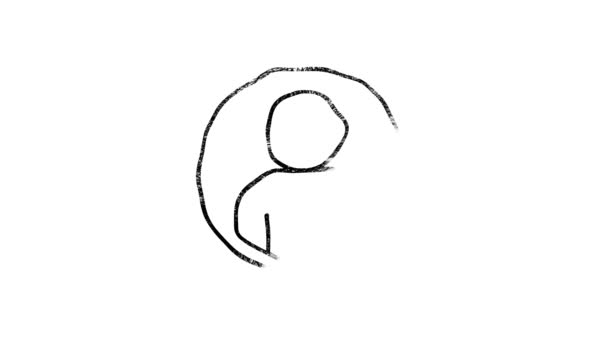 Social media hand draw icon design απομονωμένο σε σκοτεινό φόντο. Περίγραμμα εικονιδίου ιστού. Γραφικά κίνησης. — Αρχείο Βίντεο
