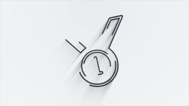 Ödüllü gölge madalya ikonu yeşil arka planda izole edildi. Galibiyet ödülü sembolü. Hareket grafikleri.