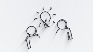 Sosyal medya gölge simgesi tasarımı beyaz arkaplanda izole edildi. Ana hatlı ağ simgesi. Hareket grafikleri.