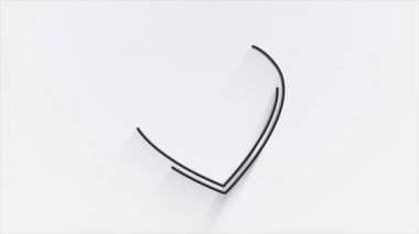 Sosyal medya gölge simgesi tasarımı beyaz arkaplanda izole edildi. Ana hatlı ağ simgesi. Hareket grafikleri.