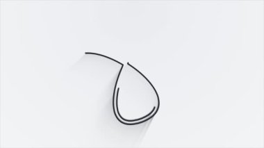 Line shadow Icon arrows for text Animation on empty background. Motion graphics.