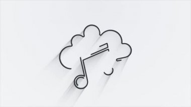 Sosyal medya gölge simgesi tasarımı beyaz arkaplanda izole edildi. Ana hatlı ağ simgesi. Hareket grafikleri.