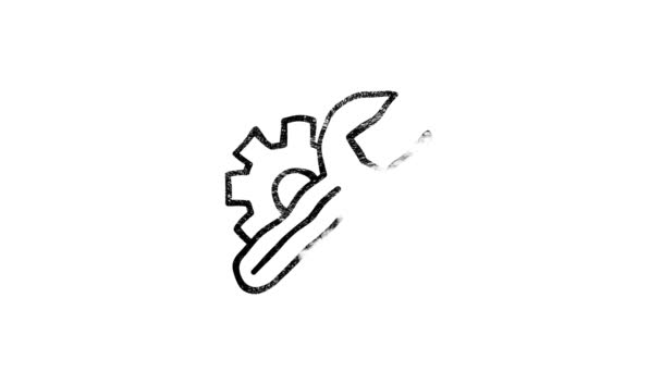 Outline web hand draw icons. Construction tools, building. Work safety. Motion graphics. — Stock Video