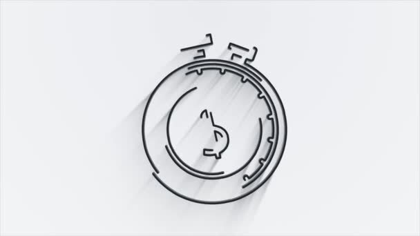 Money, finance, payments. Finance line shadow icon design. outline web icon. Motion graphics. — Stock Video