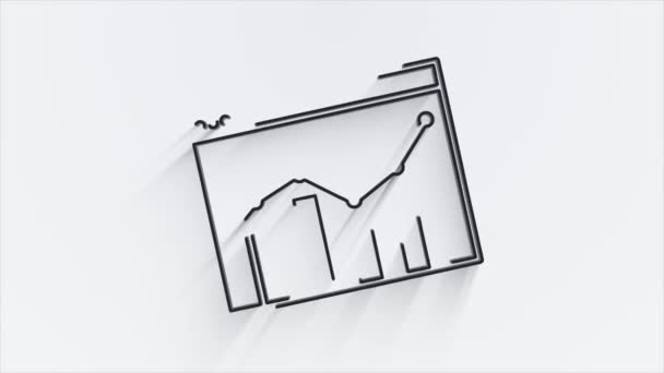 Icono de sombra de línea web. Negocios. Icono de correo electrónico. Esquema del icono web. Gráficos en movimiento. — Vídeos de Stock