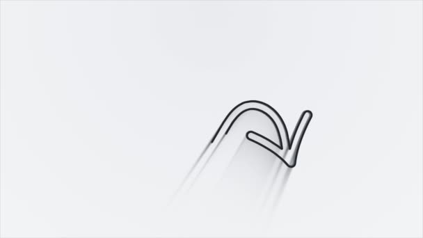 Linea ombra Icona frecce per il testo Animazione su sfondo vuoto. Grafica del movimento. — Video Stock