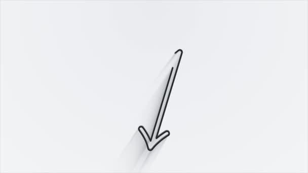 Line shadow Icon arrows for text Animation on empty background. Motion graphics. — Video