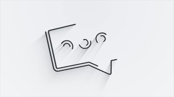 Social media lijn schaduw pictogram ontwerp geïsoleerd op witte achtergrond. Outline web icoon. Bewegingsgrafiek. — Stockvideo