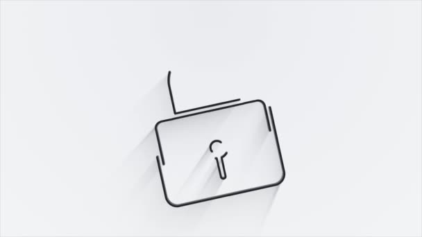 Schattensymbol für Cyber-Sicherheitslinien mit Schild und Häkchen. Sicherheitskonzept. Bewegungsgrafik. — Stockvideo