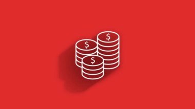 Para, finans, ödemeler. Finans uzun gölge simgesi tasarımı. Özet web simgesi. Hareket grafikleri.