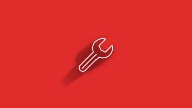 Outline web long shadow icons. Construction tools, building. Work safety. Motion graphics.