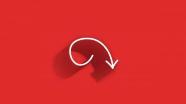 Boş arkaplanda metin animasyonu için uzun gölge simgesi okları. Hareket grafikleri.