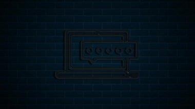 Karanlık arka planda siber güvenlik neon ikonu. Güvenlik kavramı. Hareket grafikleri.