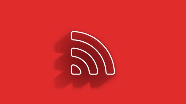 Technology long shadow icon on red background. Information technology. Motion graphics. — Video