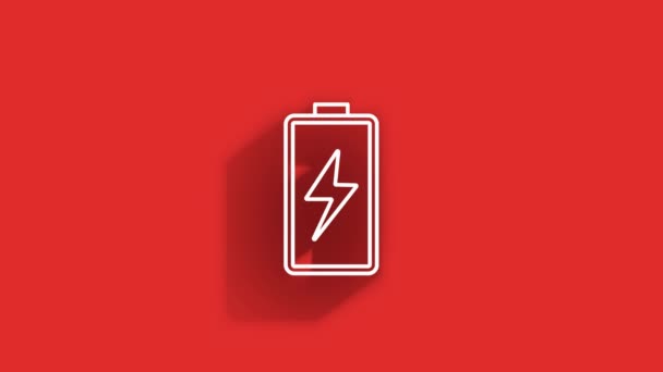 Technology long shadow icon on red background. Information technology. Motion graphics. — Video