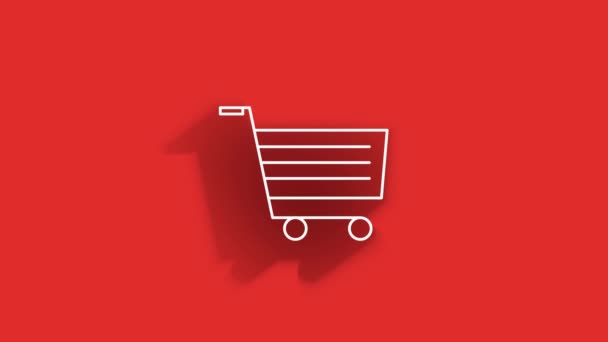 Concept de shopping Conception d'icône pixel 3D. Aperçu de l'icône web. Graphiques de mouvement. — Video