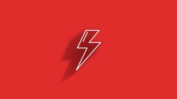 Social Media lange Schatten Symboldesign isoliert auf rotem Hintergrund. Umriss Web-Symbol. Bewegungsgrafik. — Stockvideo