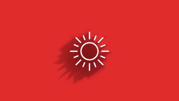 Sociala medier lång skugga ikon design isolerad på röd bakgrund. Redogör för webbikonen. Rörlig grafik. — Stockvideo