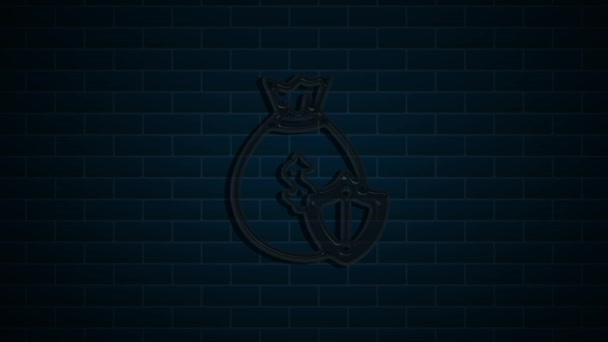 Geld, Finanzen, Zahlungen. Finanz-Neon-Icon-Design. Umriss Web-Symbol. Bewegungsgrafik. — Stockvideo