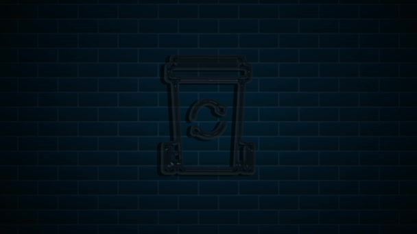 Recycle neon Icon. Save The Planet. Animation with Rotating. Motion graphics. — Video