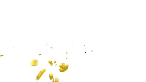 피자 픽셀 아이콘의 슬라이스는 녹색 배경에서 분리됩니다. 모션 그래픽. — 비디오