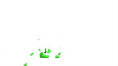 İş 3D piksel simgesi. Pazarlama ağı. Para çizgisi simgesi. Hareket grafikleri.