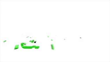 Beyaz arkaplanda üç boyutlu teknoloji pikseli simgesi. Bilgi teknolojisi. Hareket grafikleri.