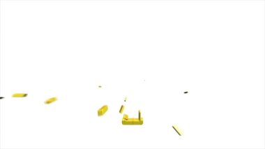 Para, finans, ödemeler. Finans 3D piksel ikon tasarımı. Özet web simgesi. Hareket grafikleri.