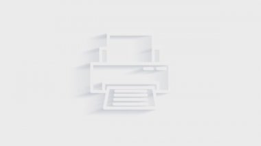 Ofis ikonu. Web 3D gölge simgesi seti. Ofis, her amaçla harika tasarım. Hareket grafikleri.