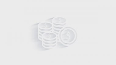 Para, finans, ödemeler. Finans 3D gölge simgesi tasarımı. Özet web simgesi. Hareket grafikleri.