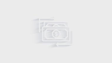 Para, finans, ödemeler. Finans 3D gölge simgesi tasarımı. Özet web simgesi. Hareket grafikleri.