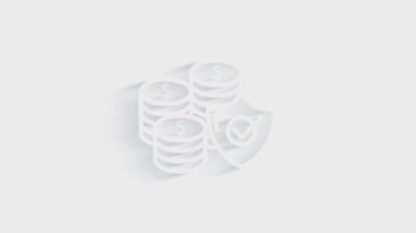 Para, finans, ödemeler. Finans 3D gölge simgesi tasarımı. Özet web simgesi. Hareket grafikleri.