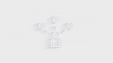 Para, finans, ödemeler. Finans 3D gölge simgesi tasarımı. Özet web simgesi. Hareket grafikleri.
