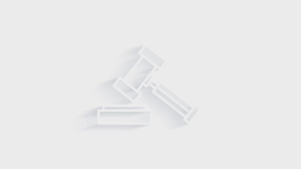 Court of law shadow icon . Balance scale sign. Motion graphics. — Stockvideo