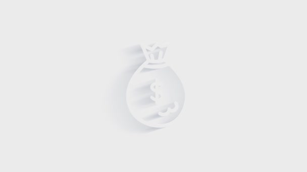 Dinero, finanzas, pagos. Finanzas 3D sombra icono de diseño. contorno icono web. Gráficos en movimiento. — Vídeo de stock