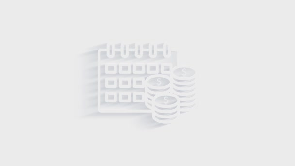 Money, finance, payments. Finance 3D shadow icon design. outline web icon. Motion graphics. — Stock Video