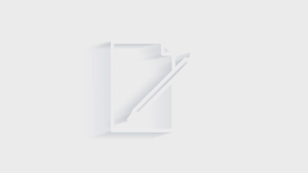 ISTRUZIONE Design icona ombra 3D isolato su sfondo bianco. Vai a scuola. Grafico di movimento. — Video Stock