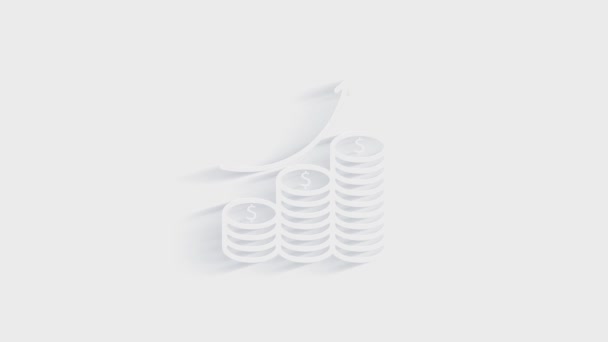 Money, finance, payments. Finance 3D shadow icon design. outline web icon. Motion graphics. — Stock Video