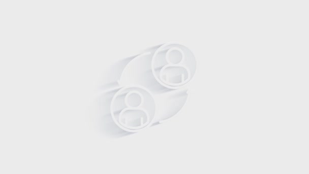 Social Media 3D Schatten Icon Design isoliert auf weißem Hintergrund. Umriss Web-Symbol. Bewegungsgrafik.
