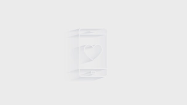 ソーシャルメディアの3Dシャドウアイコンのデザインは、白い背景に隔離されています。概要ウェブアイコン。モーショングラフィックス. — ストック動画