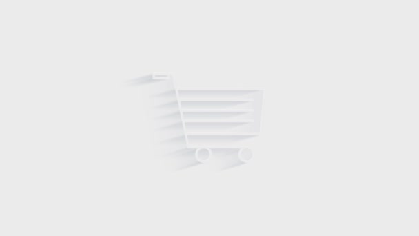 Concepto de compras 3D sombra icono de diseño. Esquema del icono web. Gráficos en movimiento. — Vídeos de Stock