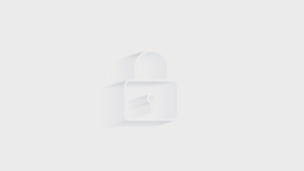 Icono de sombra 3D de seguridad cibernética con escudo y marca de verificación. Concepto de seguridad. Gráficos en movimiento. — Vídeos de Stock